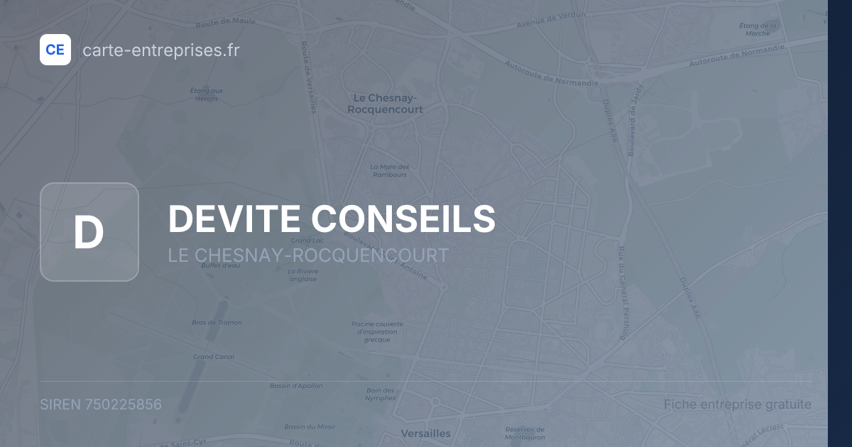 DEVITE CONSEILS — 750225856 — fiche entreprise
