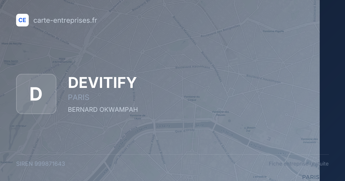 DEVITIFY — 999871643 — fiche entreprise