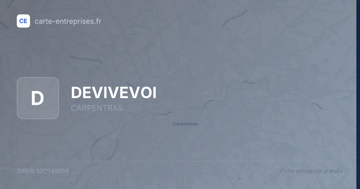 DEVIVEVOI — 500548656 — fiche entreprise