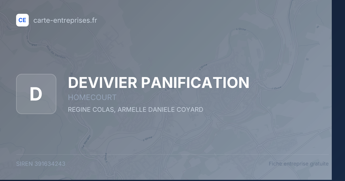 DEVIVIER PANIFICATION — 391634243 — fiche entreprise