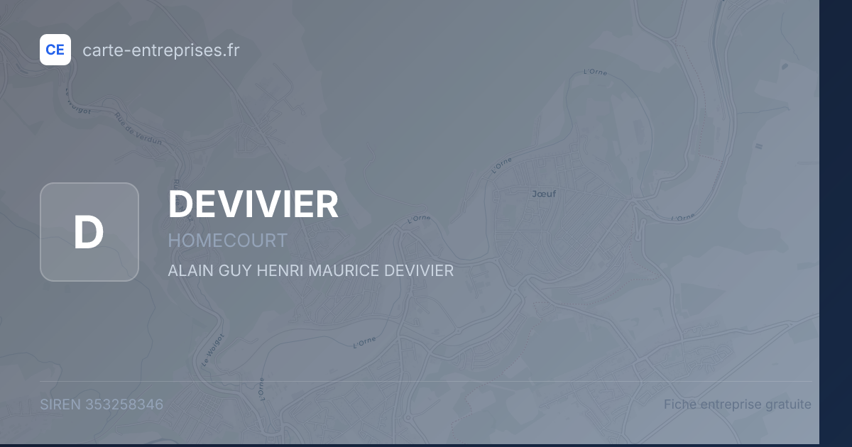 DEVIVIER — 353258346 — fiche entreprise