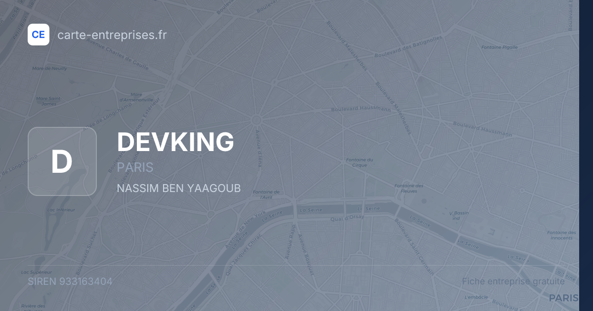DEVKING — 933163404 — fiche entreprise