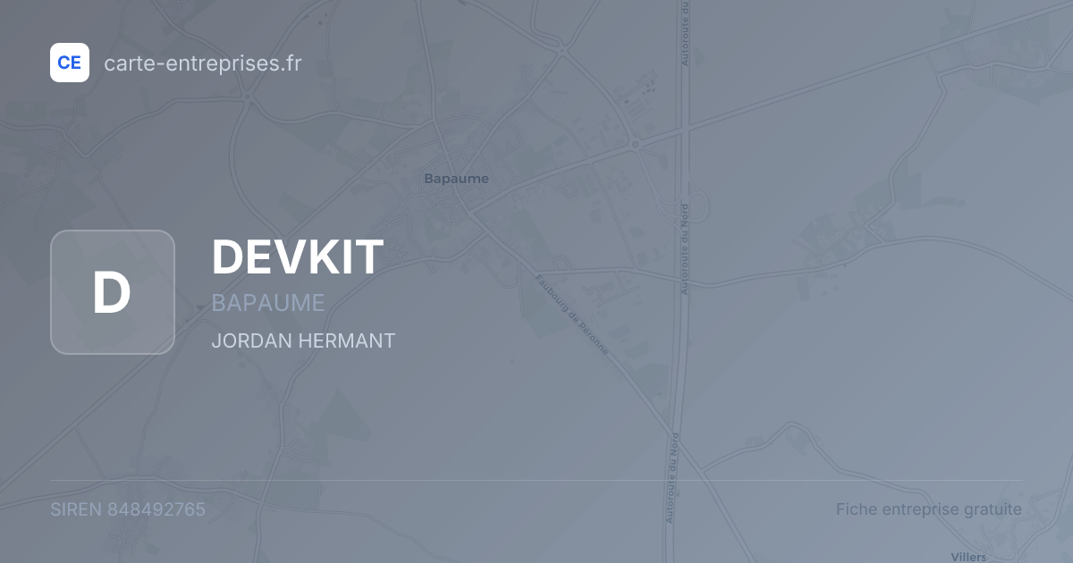 DEVKIT — 848492765 — fiche entreprise