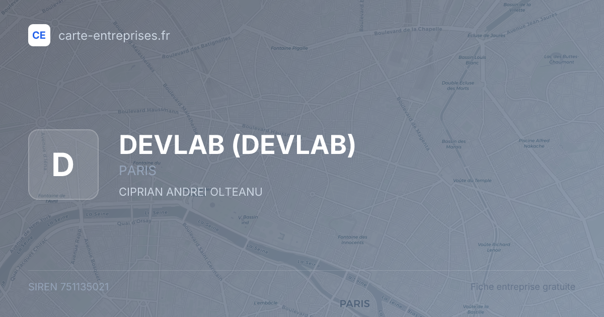 DEVLAB — 751135021 — fiche entreprise