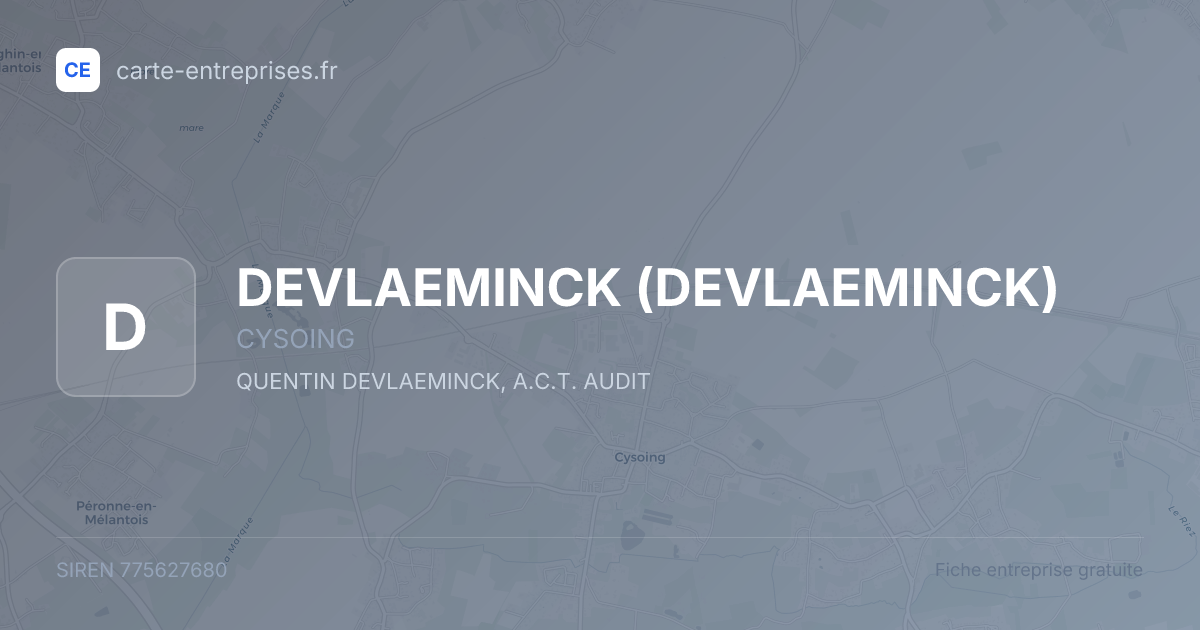 DEVLAEMINCK — 775627680 — fiche entreprise