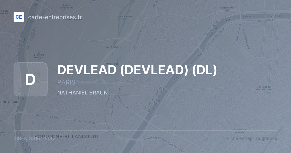 DEVLEAD (DEVLEAD) (DL) — 831644042 — fiche entreprise