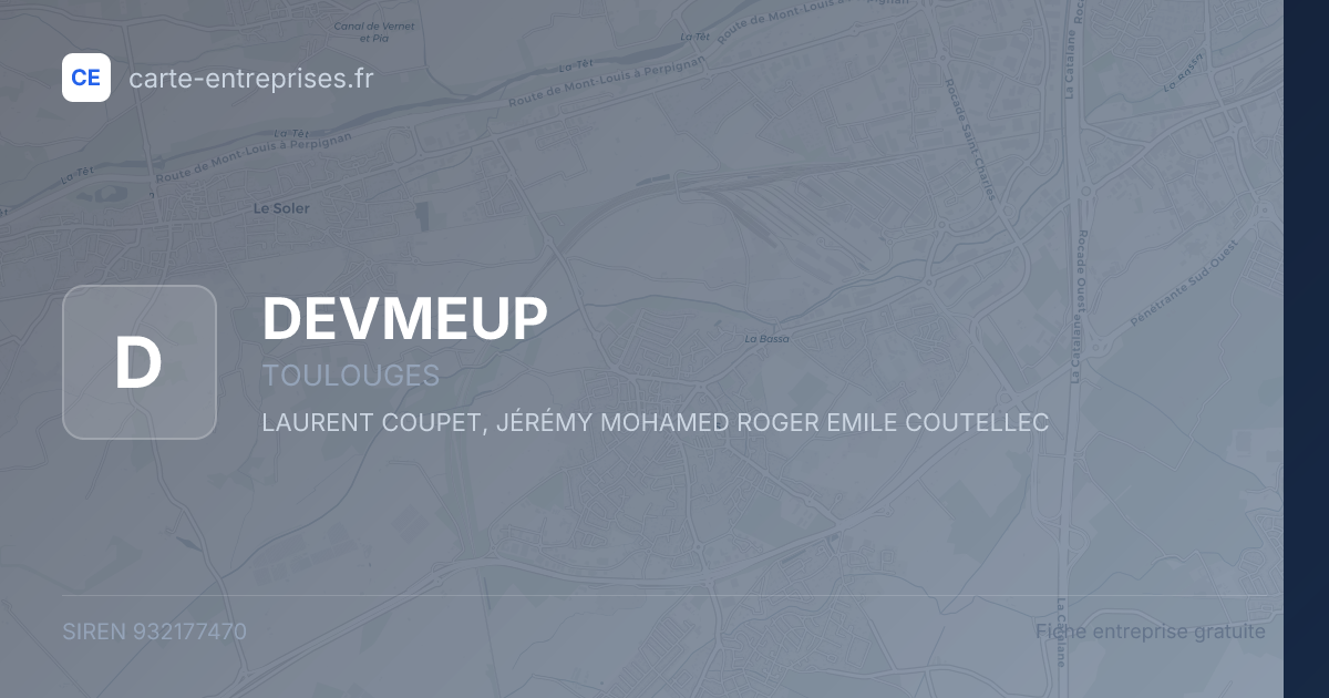 DEVMEUP — 932177470 — fiche entreprise
