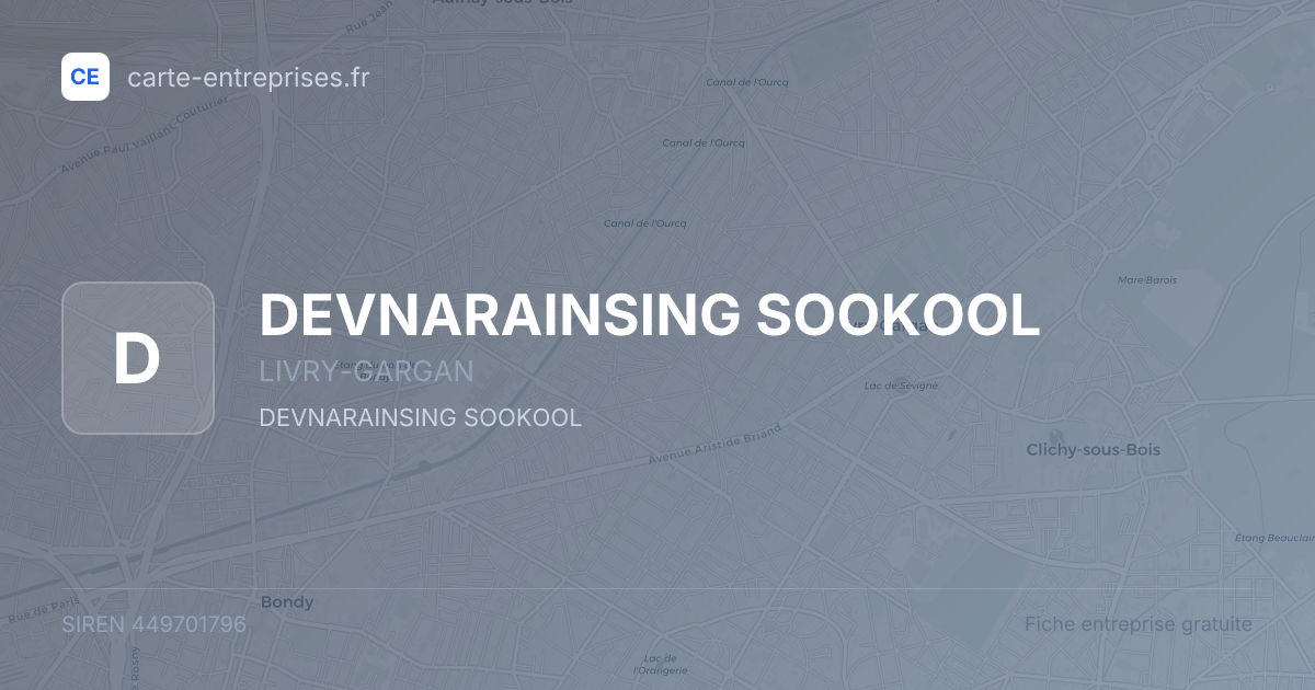 DEVNARAINSING SOOKOOL — 449701796 — fiche entreprise