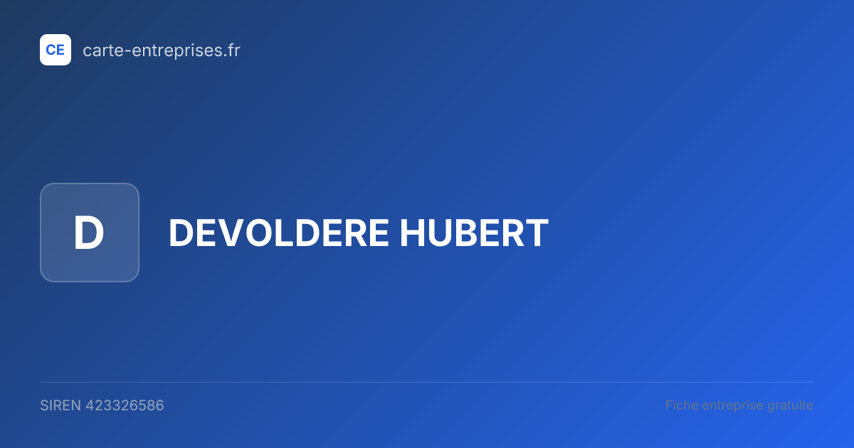 DEVOLDERE HUBERT — 423326586 — fiche entreprise