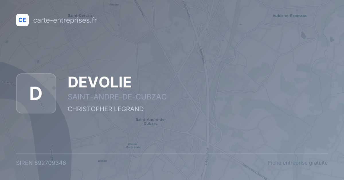 DEVOLIE — 892709346 — fiche entreprise