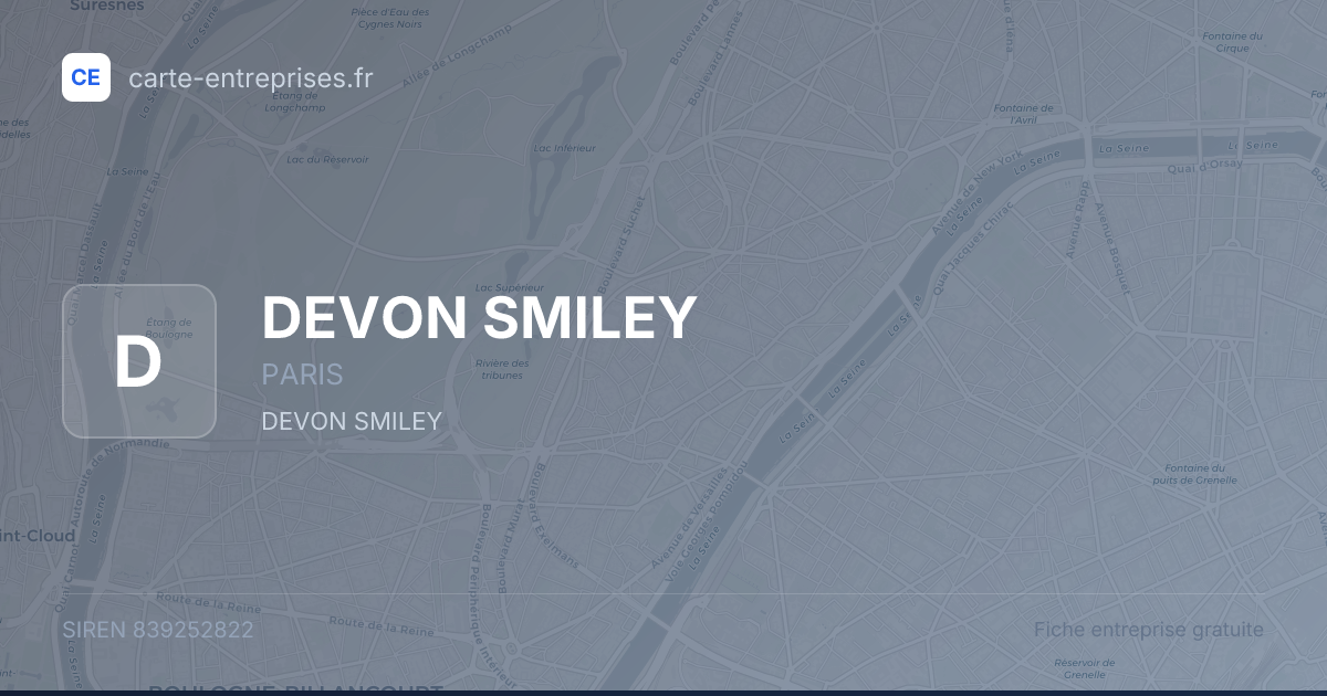 DEVON SMILEY — 839252822 — fiche entreprise
