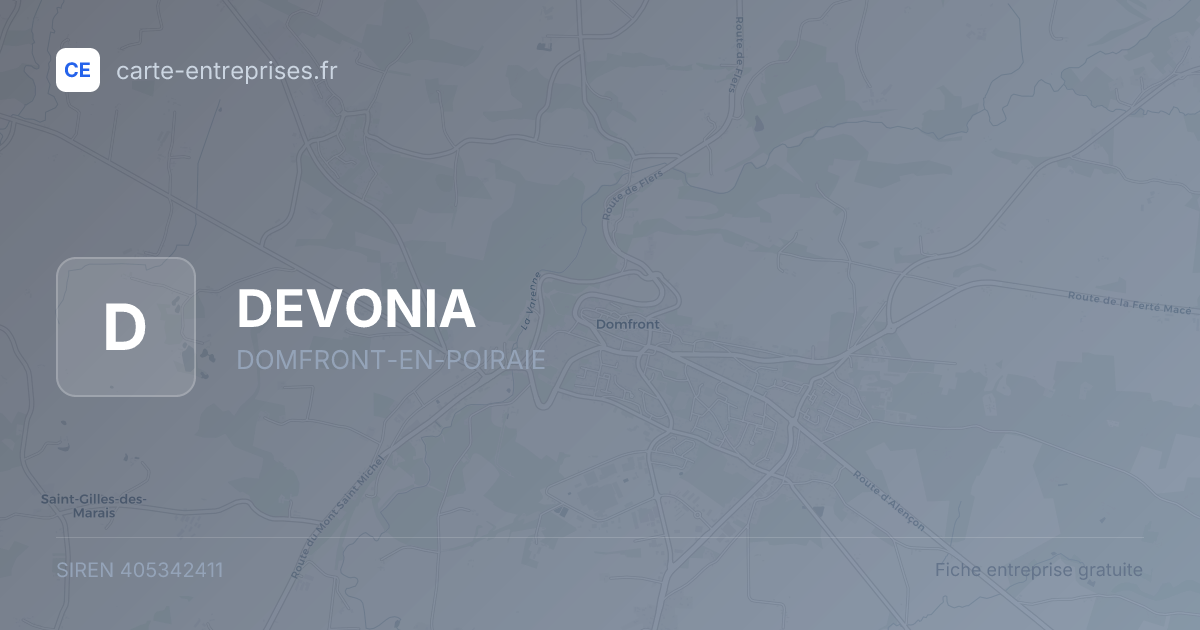 DEVONIA — 405342411 — fiche entreprise