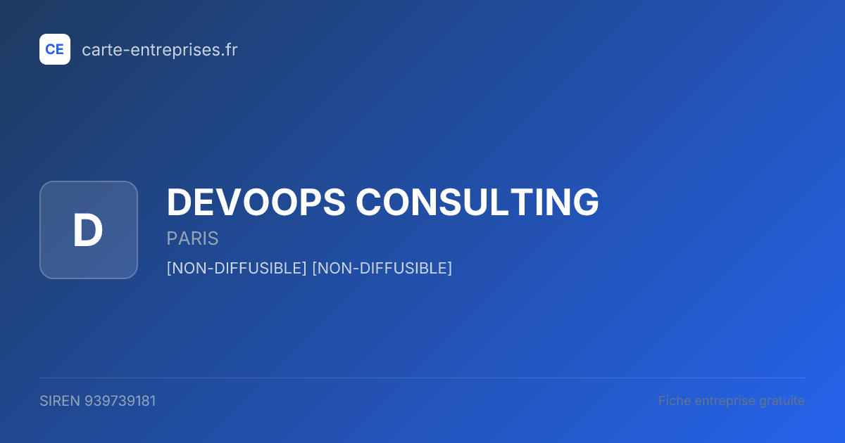 DEVOOPS CONSULTING — 939739181 — fiche entreprise