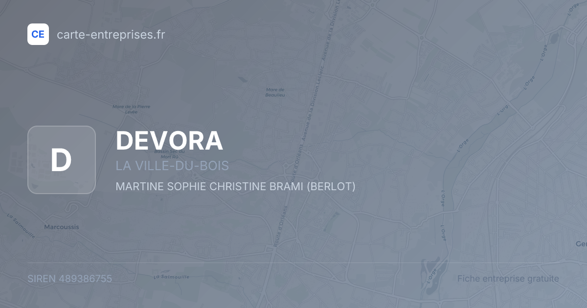 DEVORA — 489386755 — fiche entreprise