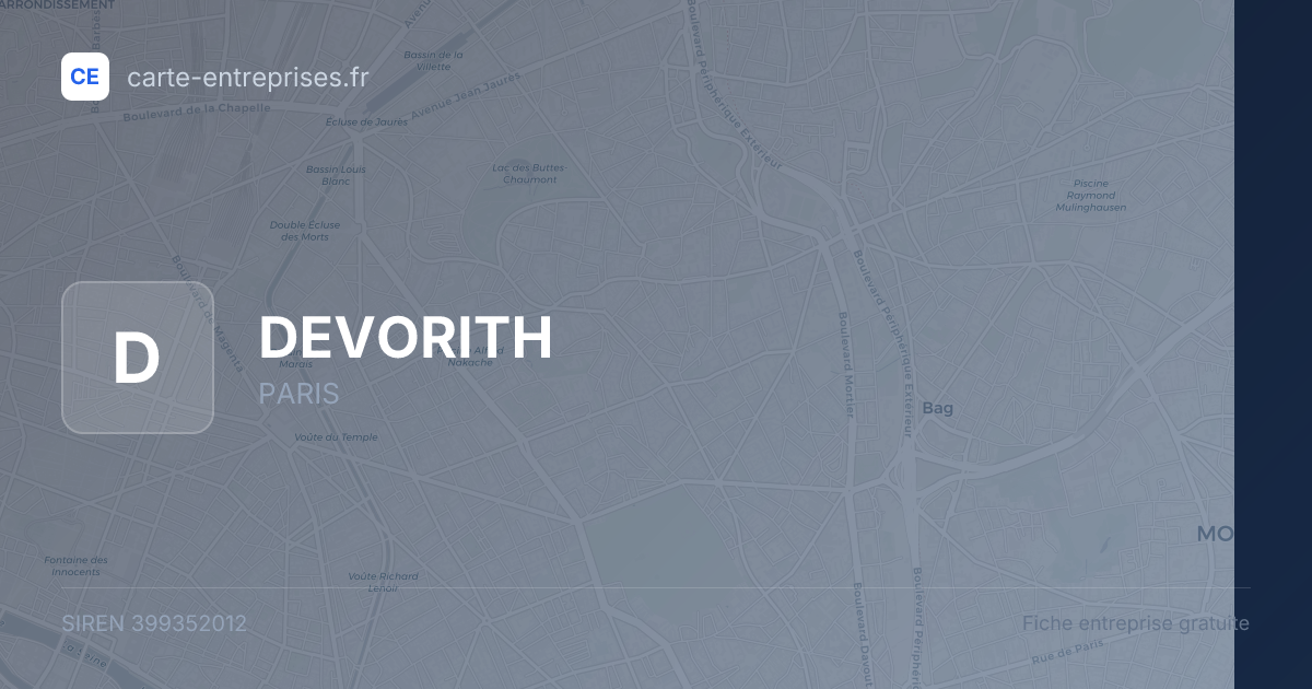 DEVORITH — 399352012 — fiche entreprise