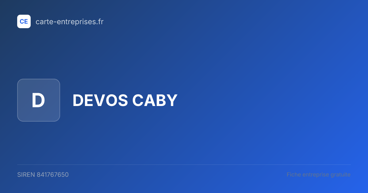 DEVOS CABY — 841767650 — fiche entreprise