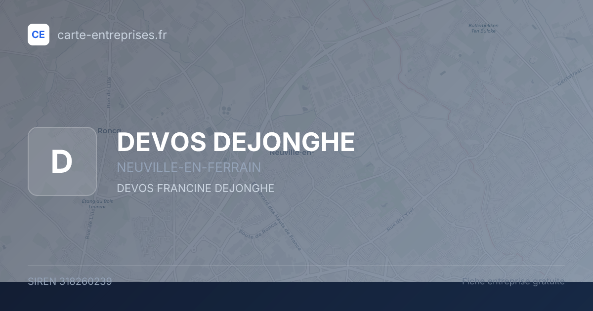 DEVOS DEJONGHE — 318260239 — fiche entreprise