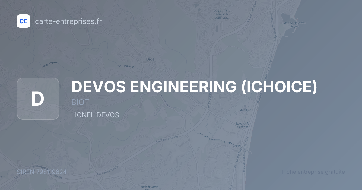 DEVOS ENGINEERING (ICHOICE) — 798119624 — fiche entreprise