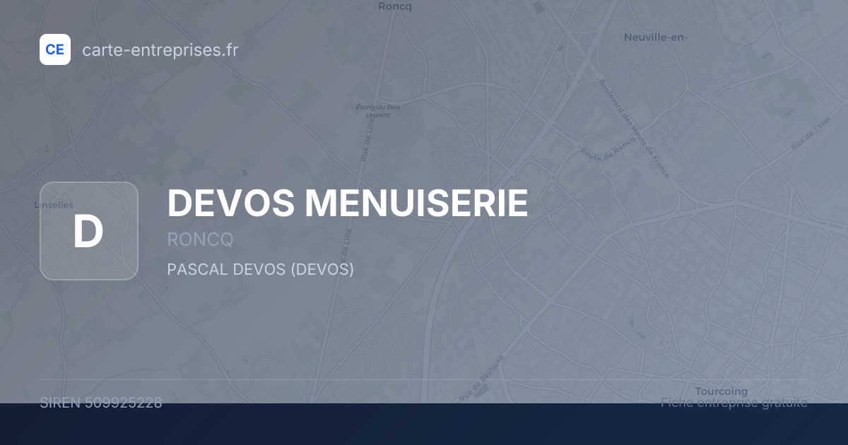 DEVOS MENUISERIE — 509925228 — fiche entreprise