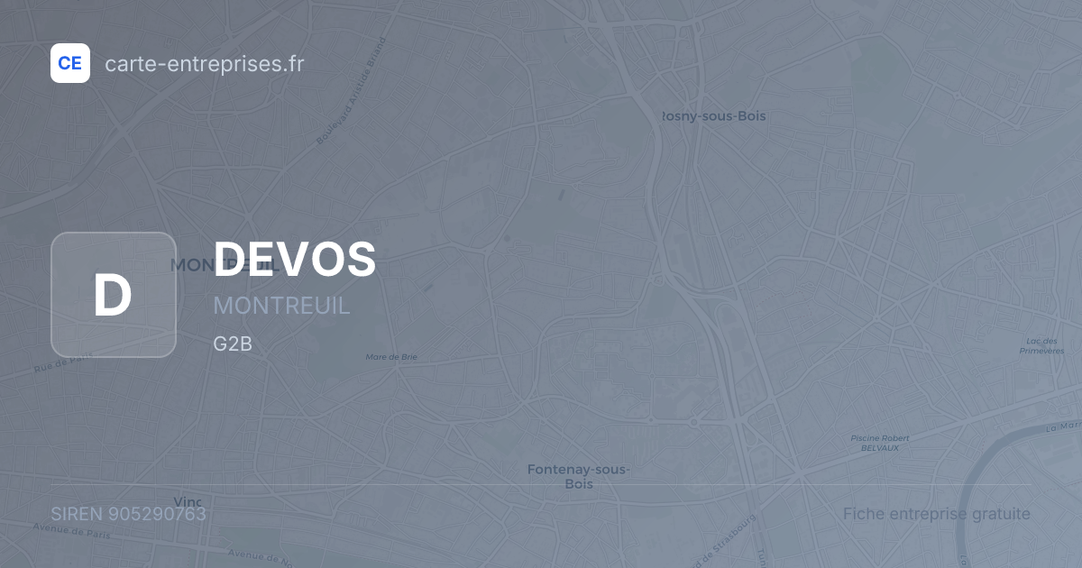 DEVOS — 905290763 — fiche entreprise