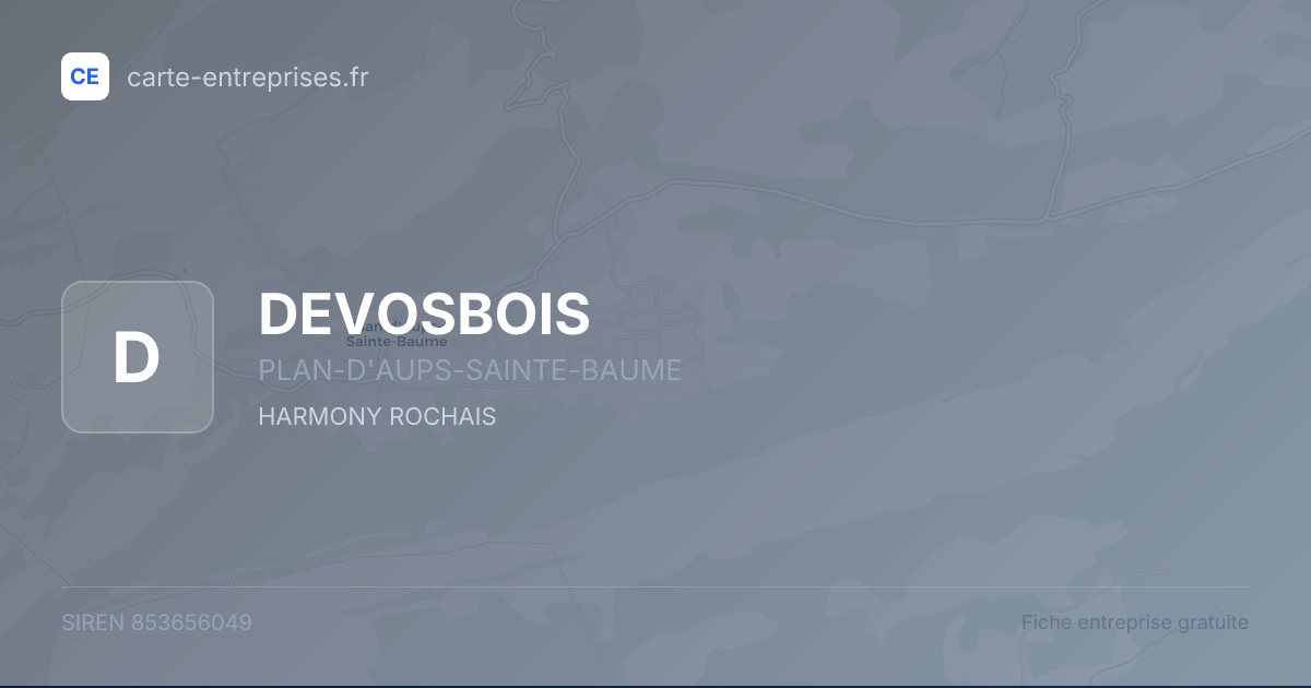 DEVOSBOIS — 853656049 — fiche entreprise