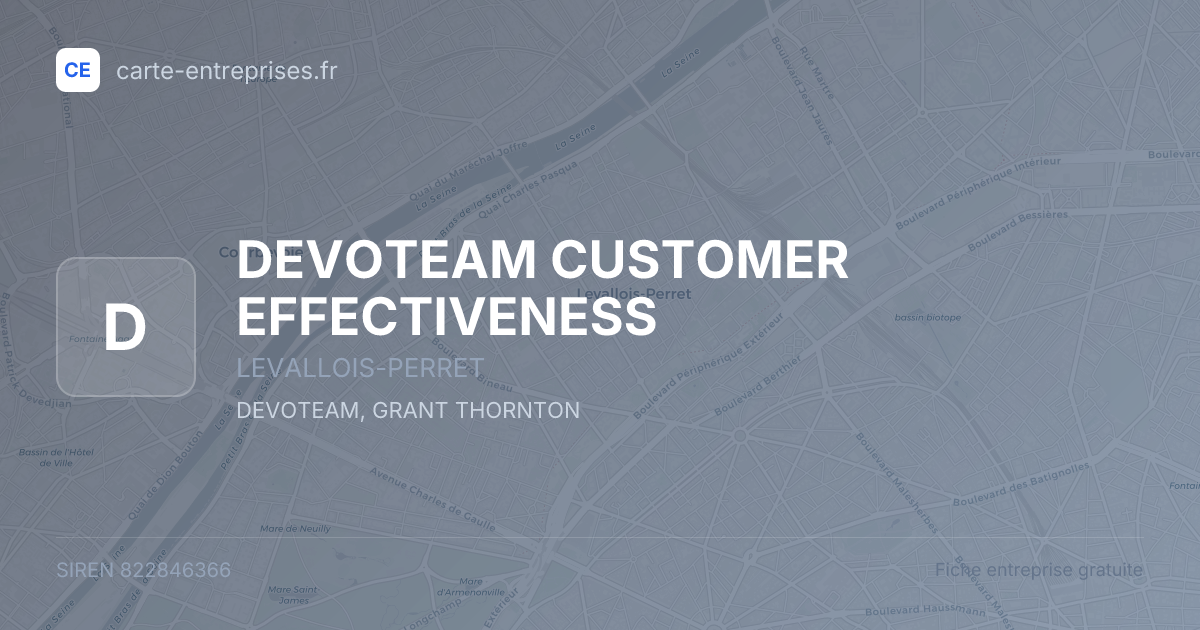 DEVOTEAM CUSTOMER EFFECTIVENESS — 822846366 — fiche entreprise