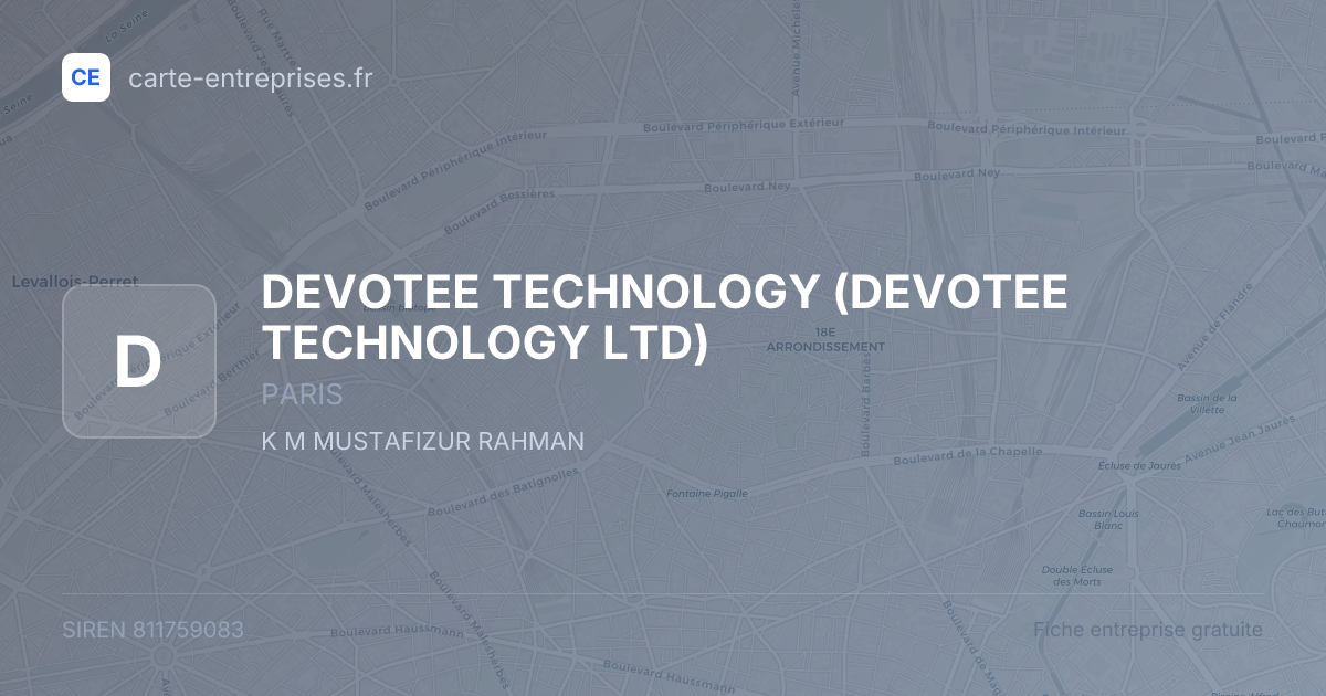 DEVOTEE TECHNOLOGY (DEVOTEE TECHNOLOGY LTD) — 811759083 — fiche entreprise