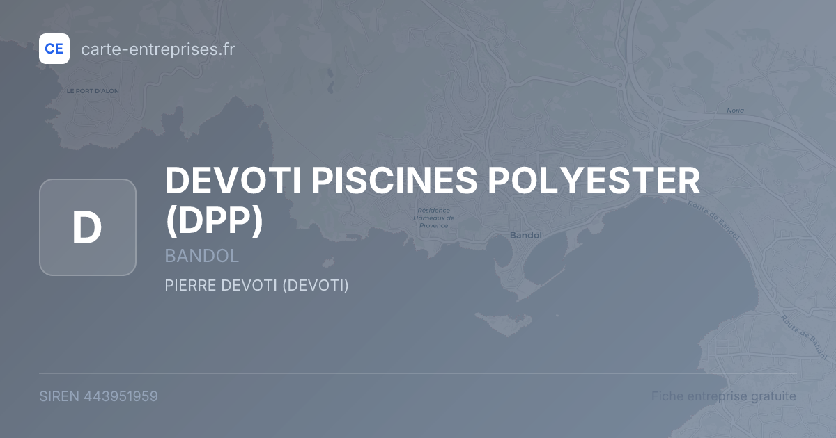 DEVOTI PISCINES POLYESTER (DPP) — 443951959 — fiche entreprise
