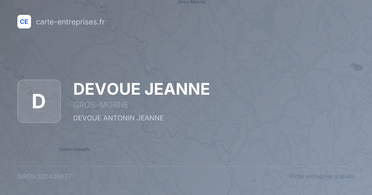 DEVOUE JEANNE — 320436637 — fiche entreprise