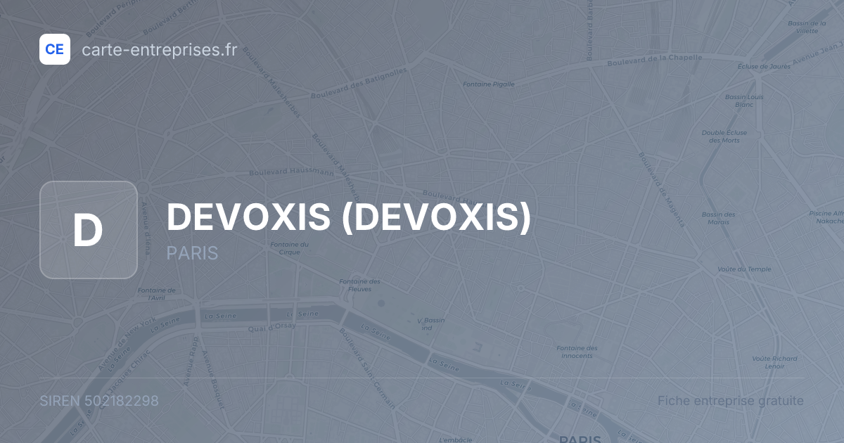 DEVOXIS — 502182298 — fiche entreprise
