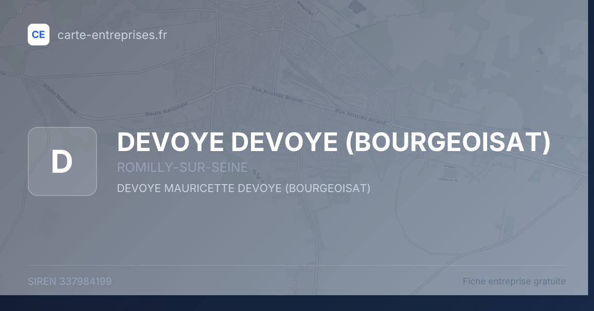 DEVOYE DEVOYE (BOURGEOISAT) — 337984199 — fiche entreprise