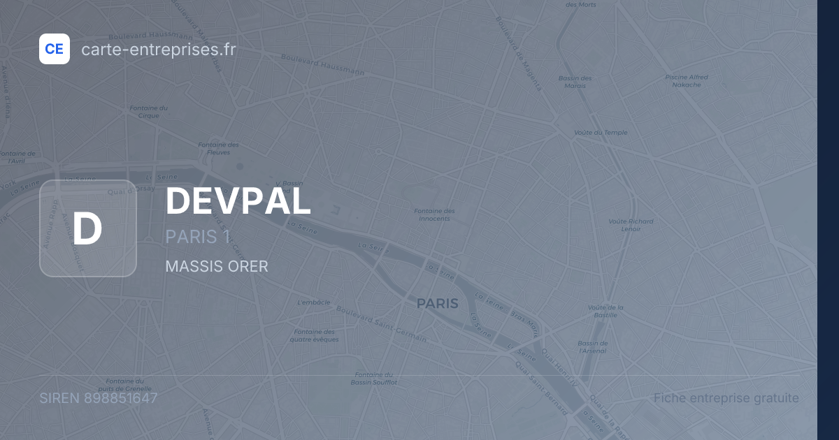 DEVPAL — 898851647 — fiche entreprise