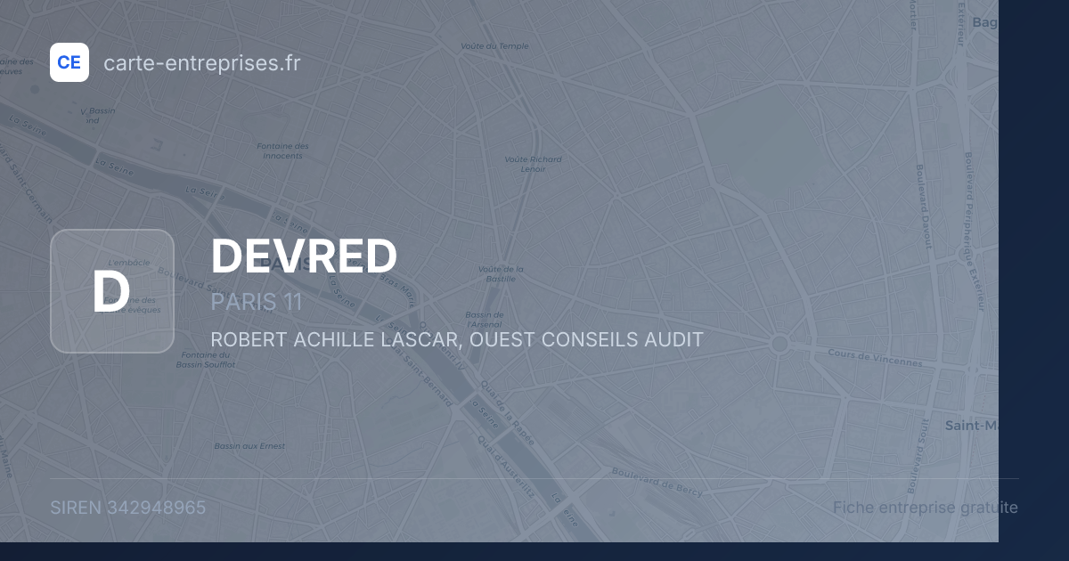 DEVRED — 342948965 — fiche entreprise