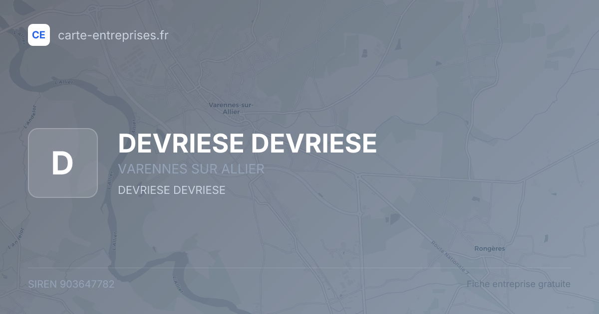 DEVRIESE DEVRIESE — 903647782 — fiche entreprise