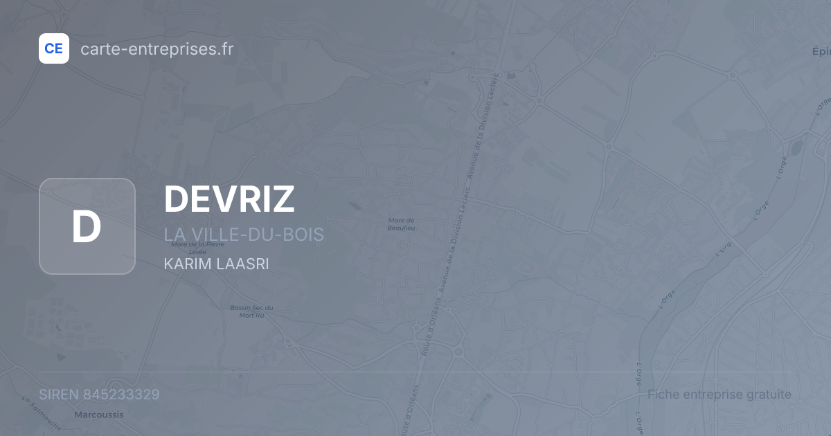 DEVRIZ — 845233329 — fiche entreprise
