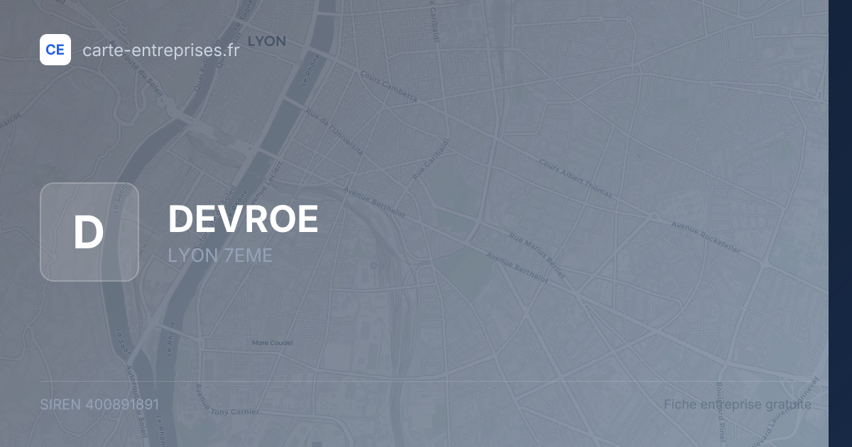 DEVROE — 400891891 — fiche entreprise