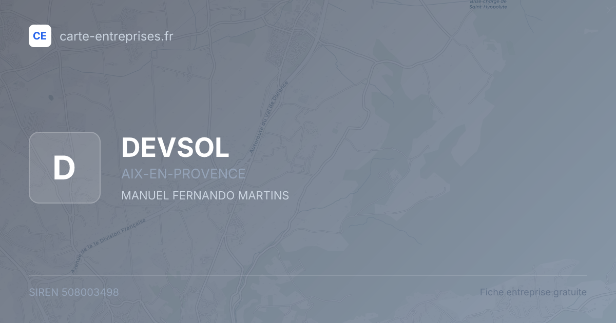 DEVSOL — 508003498 — fiche entreprise
