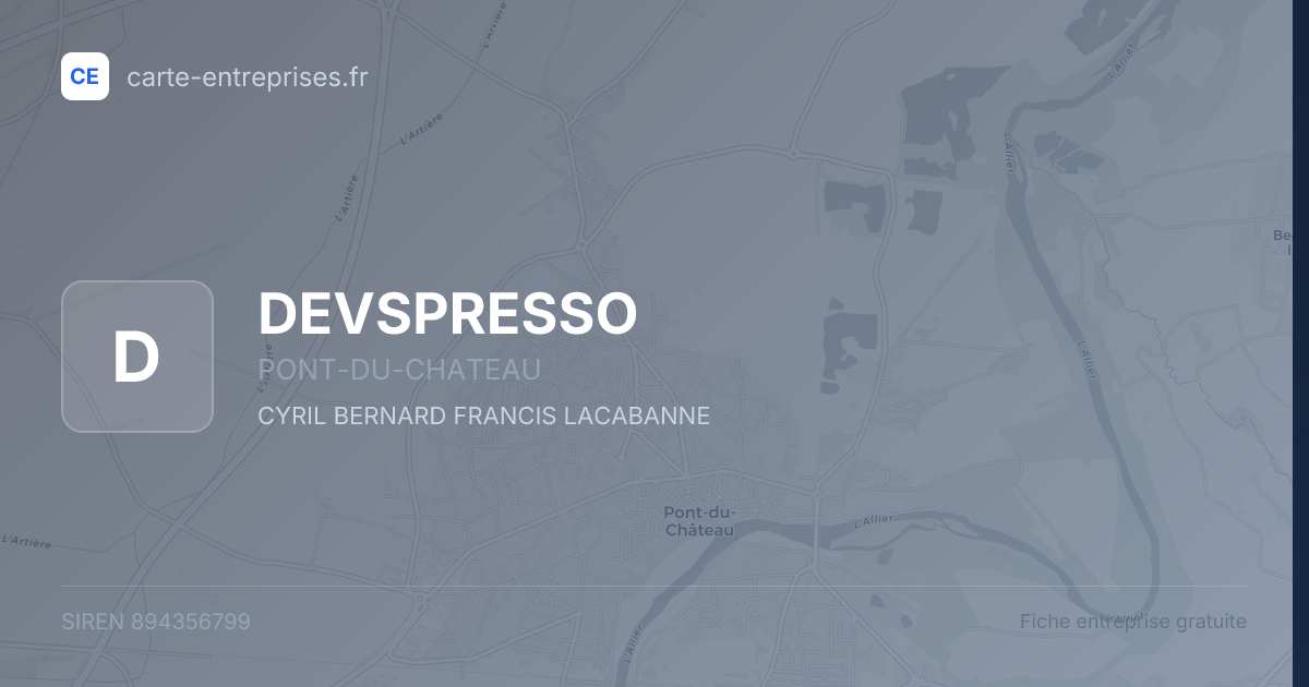DEVSPRESSO — 894356799 — fiche entreprise