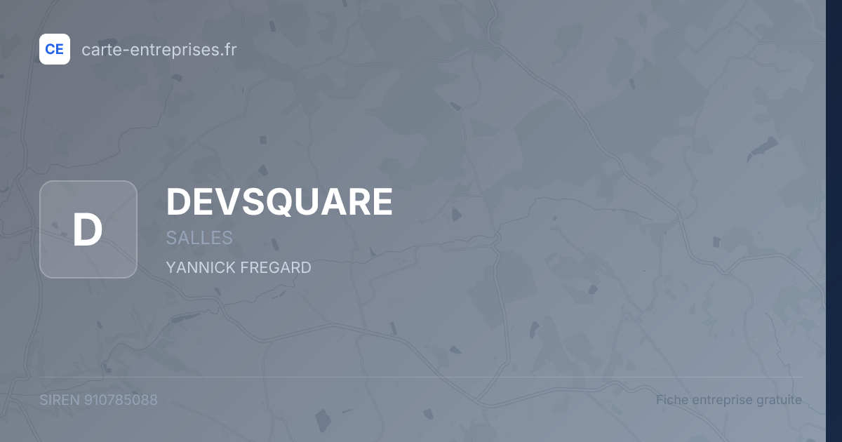 DEVSQUARE — 910785088 — fiche entreprise