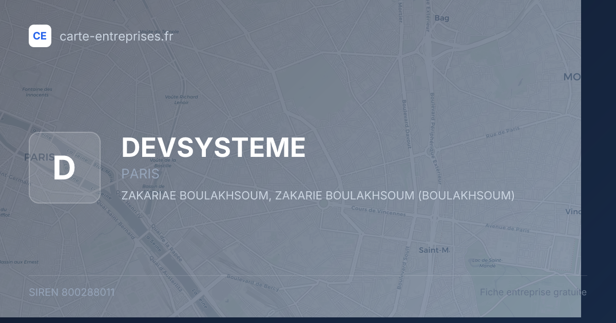 DEVSYSTEME — 800288011 — fiche entreprise