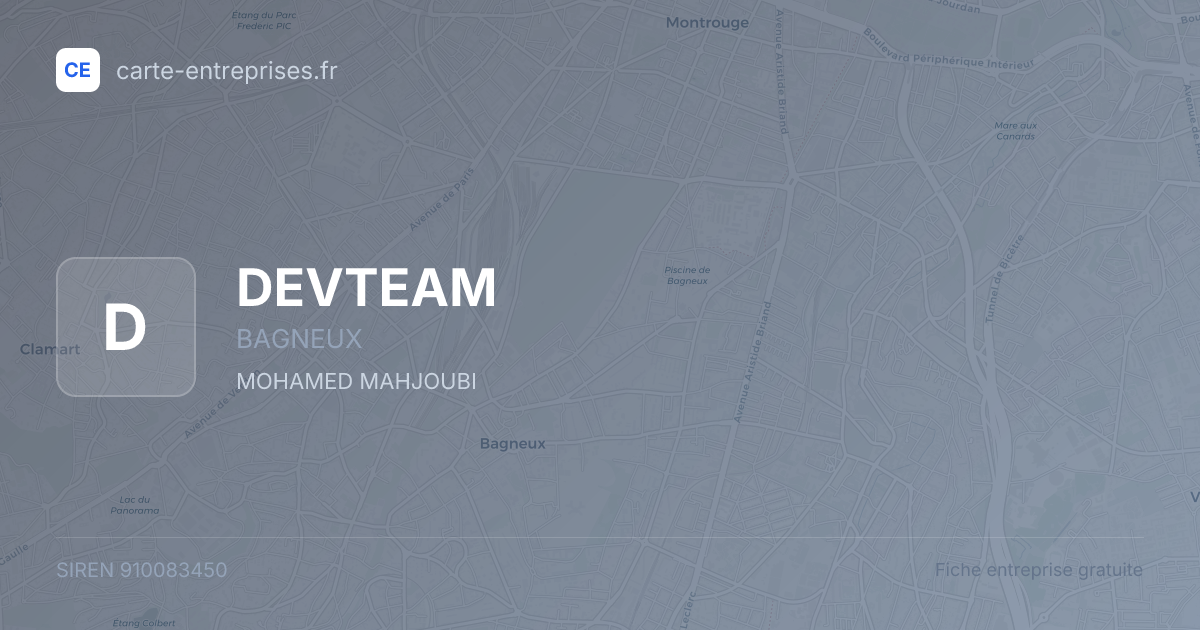 DEVTEAM — 910083450 — fiche entreprise