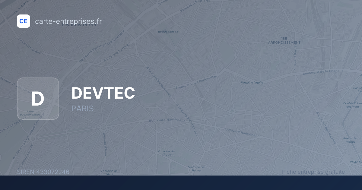DEVTEC — 433072246 — fiche entreprise