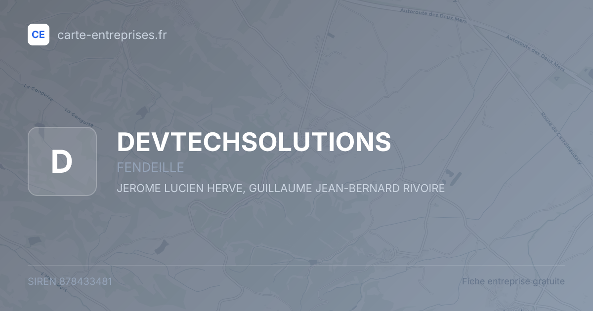 DEVTECHSOLUTIONS — 878433481 — fiche entreprise