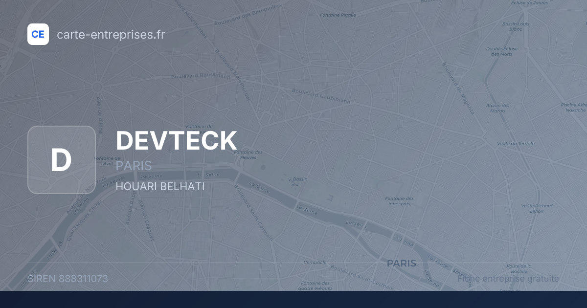DEVTECK — 888311073 — fiche entreprise