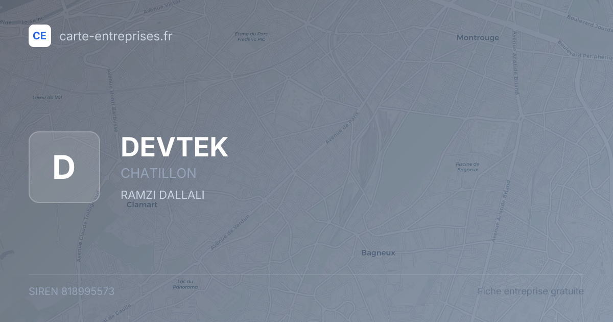 DEVTEK — 818995573 — fiche entreprise