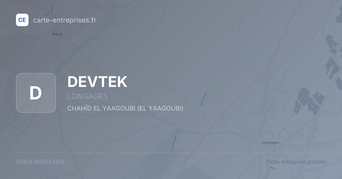 DEVTEK — 983542812 — fiche entreprise