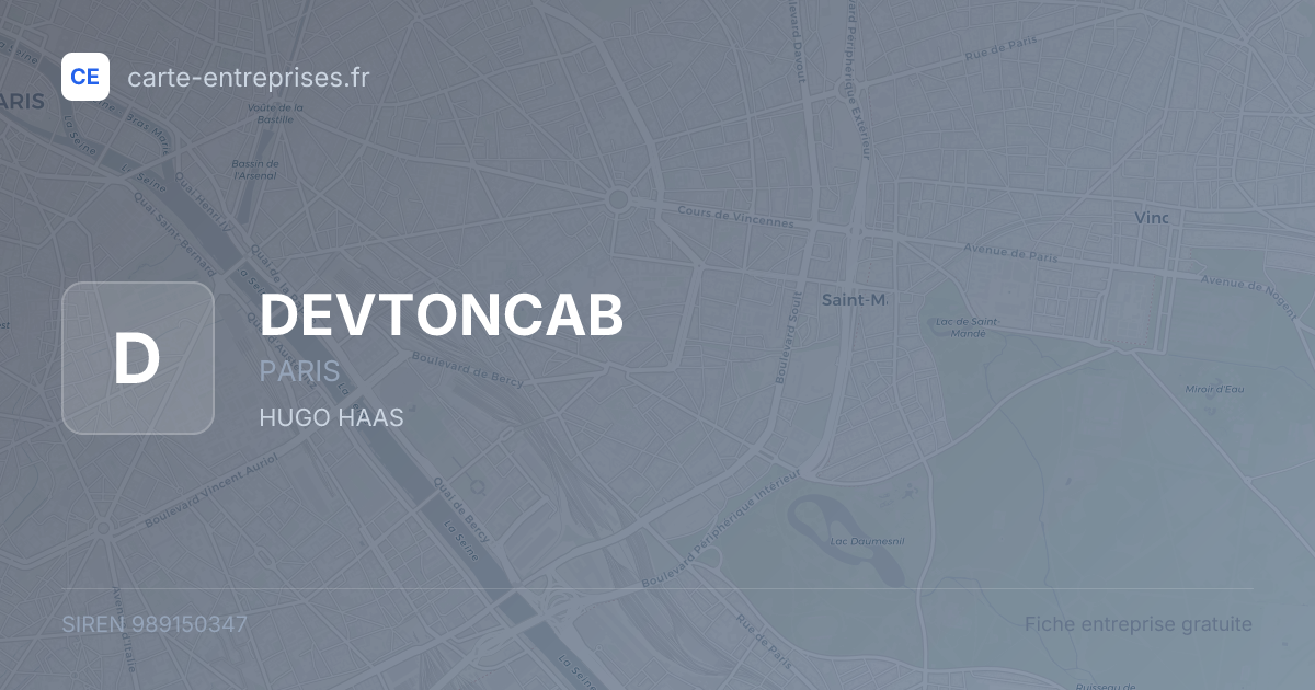 DEVTONCAB — 989150347 — fiche entreprise