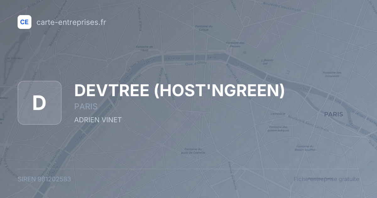 DEVTREE (HOST'NGREEN) — 981202583 — fiche entreprise