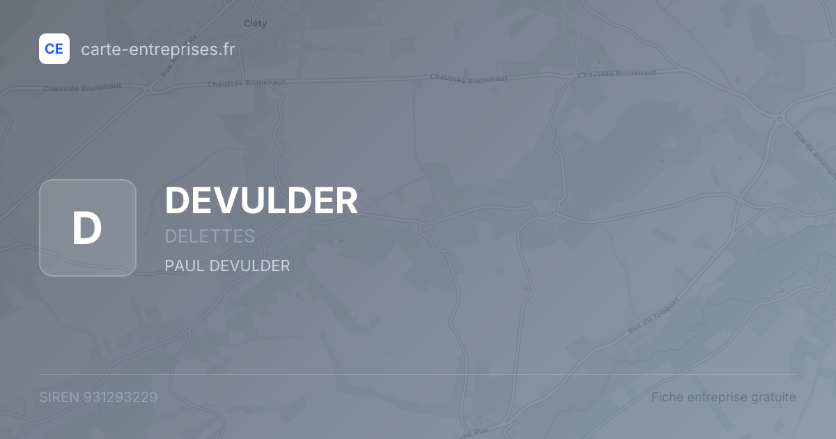 DEVULDER — 931293229 — fiche entreprise