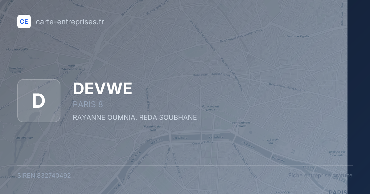 DEVWE — 832740492 — fiche entreprise